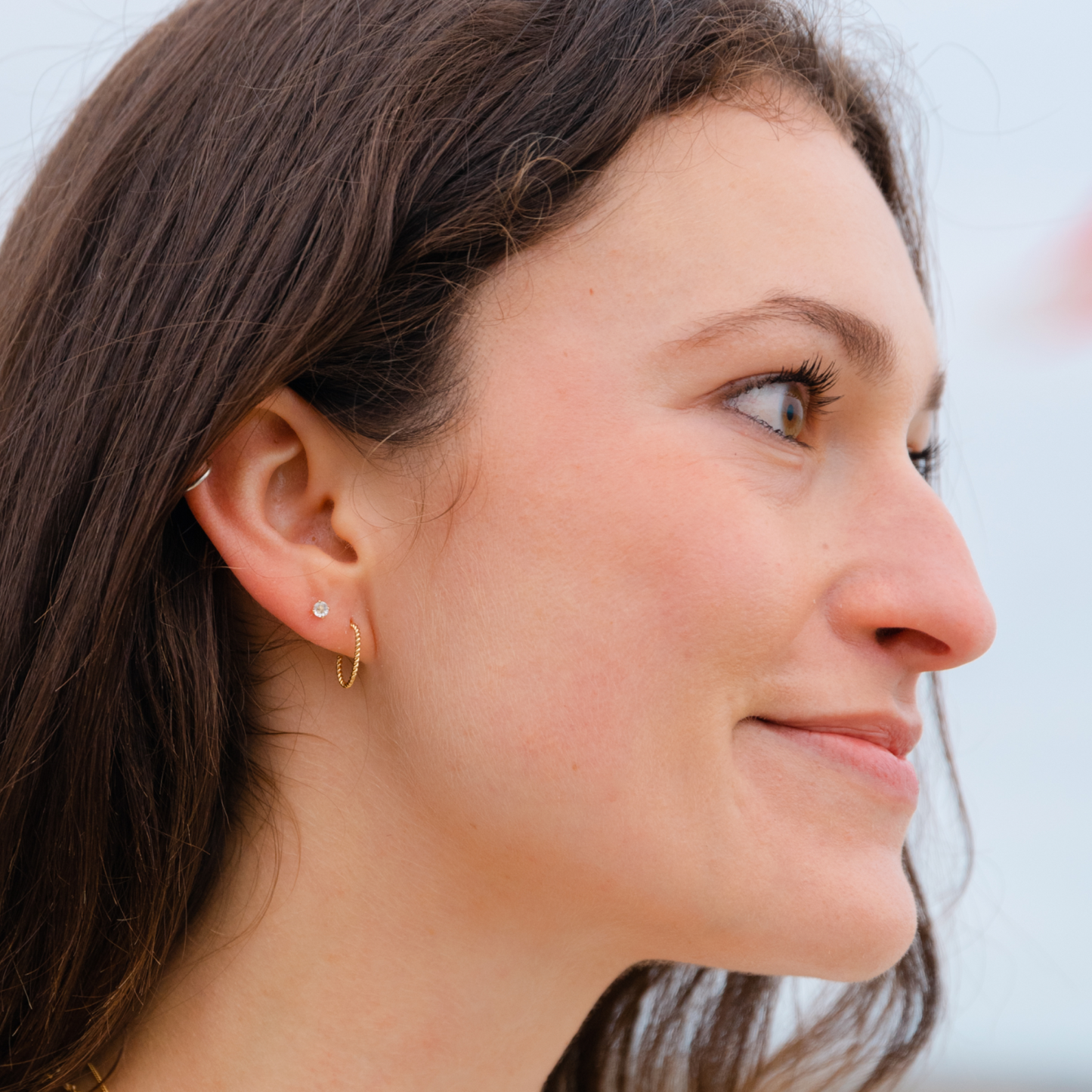 Dot Earrings (Small) - Green Amethyst