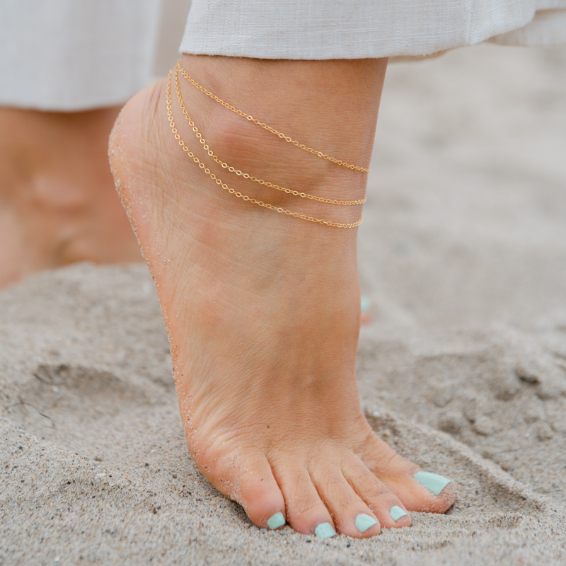 Draped Dainty Chain Anklet