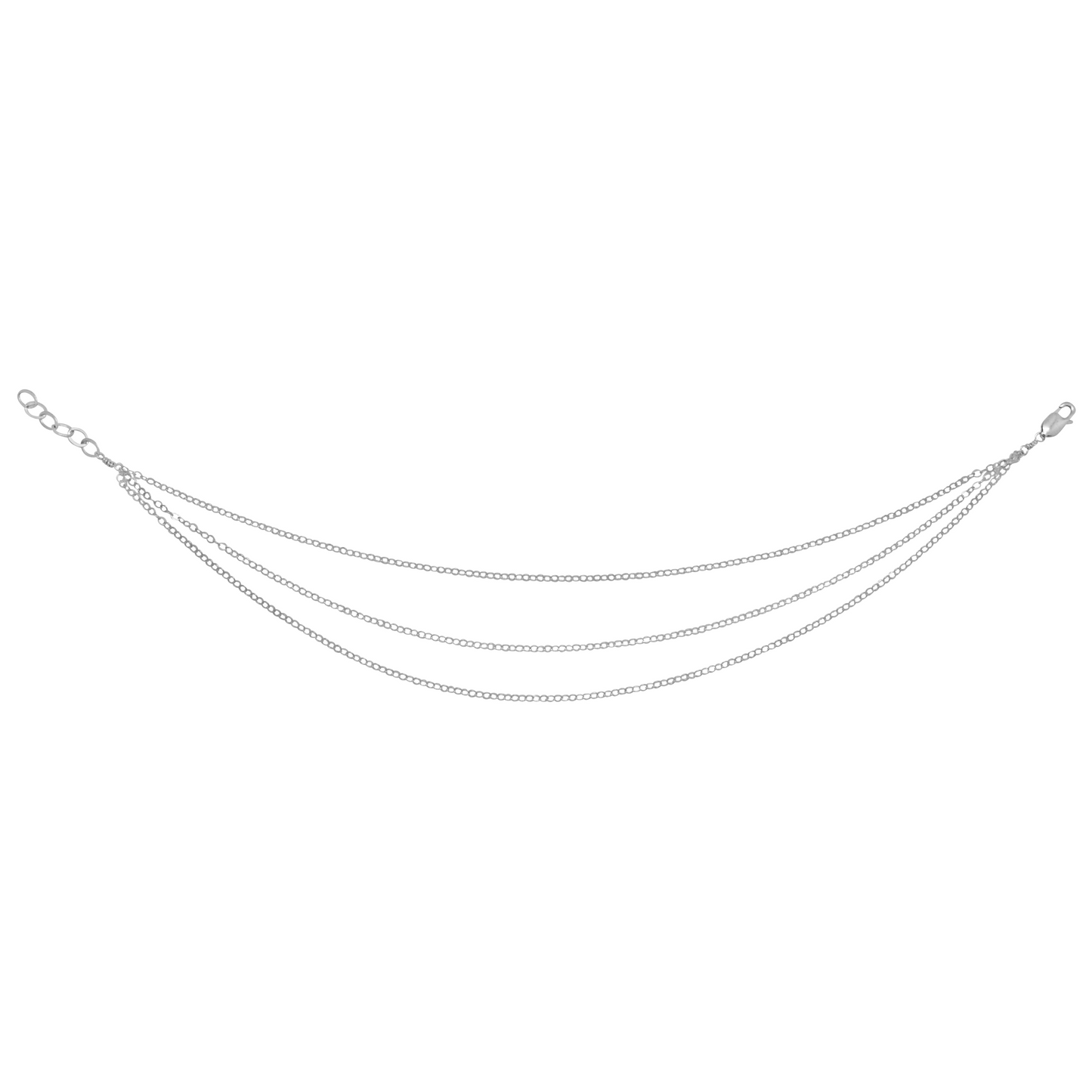 Draped Dainty Chain Anklet (Silver)