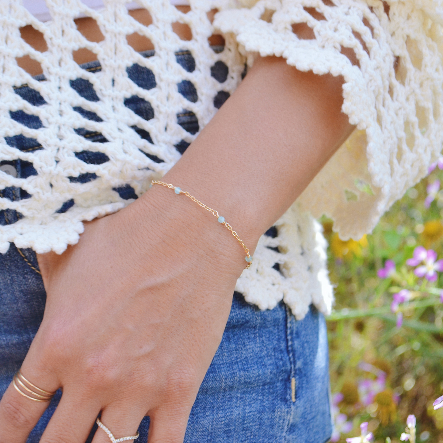 Glisten Bracelet - Aqua Chalcedony