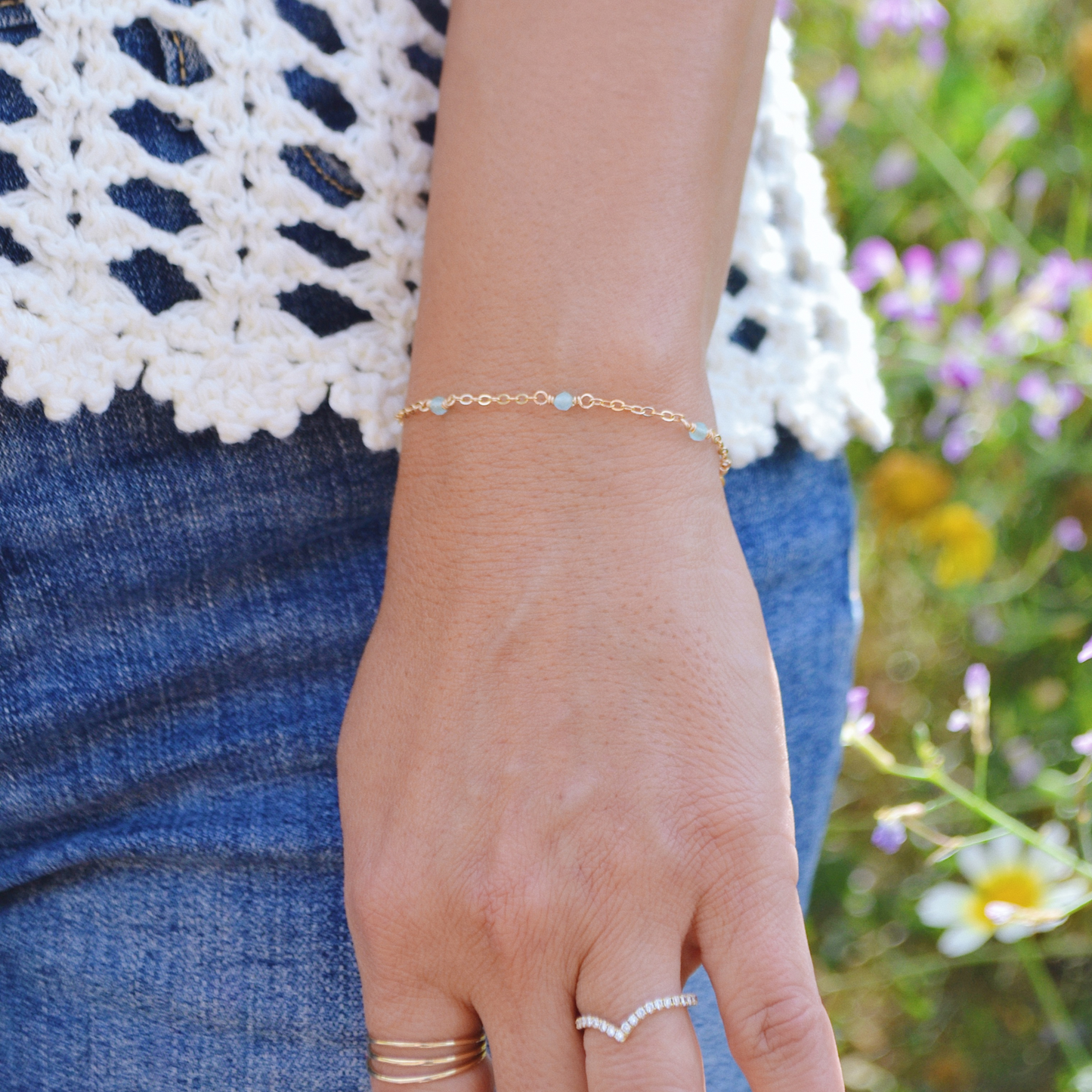 Glisten Bracelet - Aqua Chalcedony