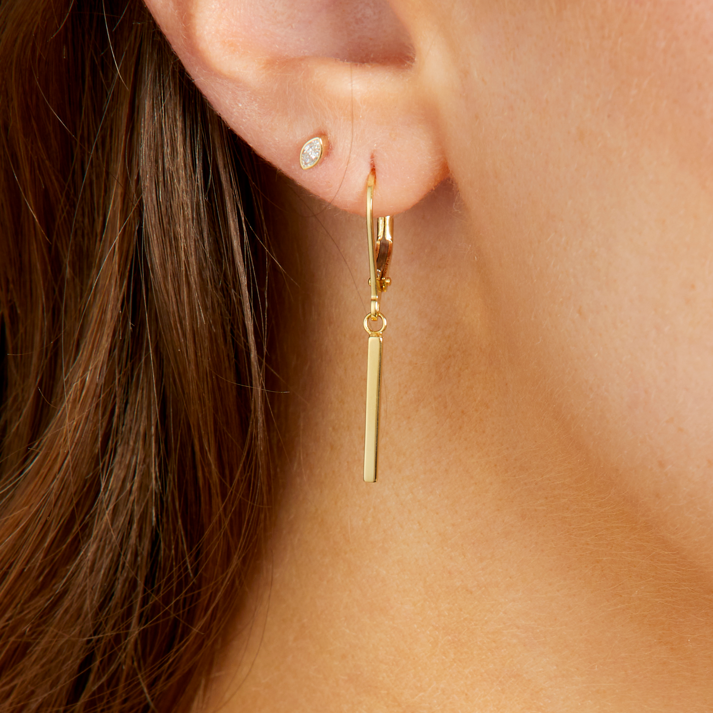 Gold Bar Earrings