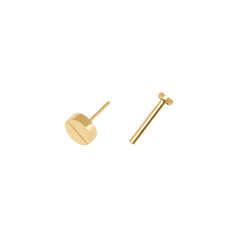 Gold Disc Flat Back Stud - Single