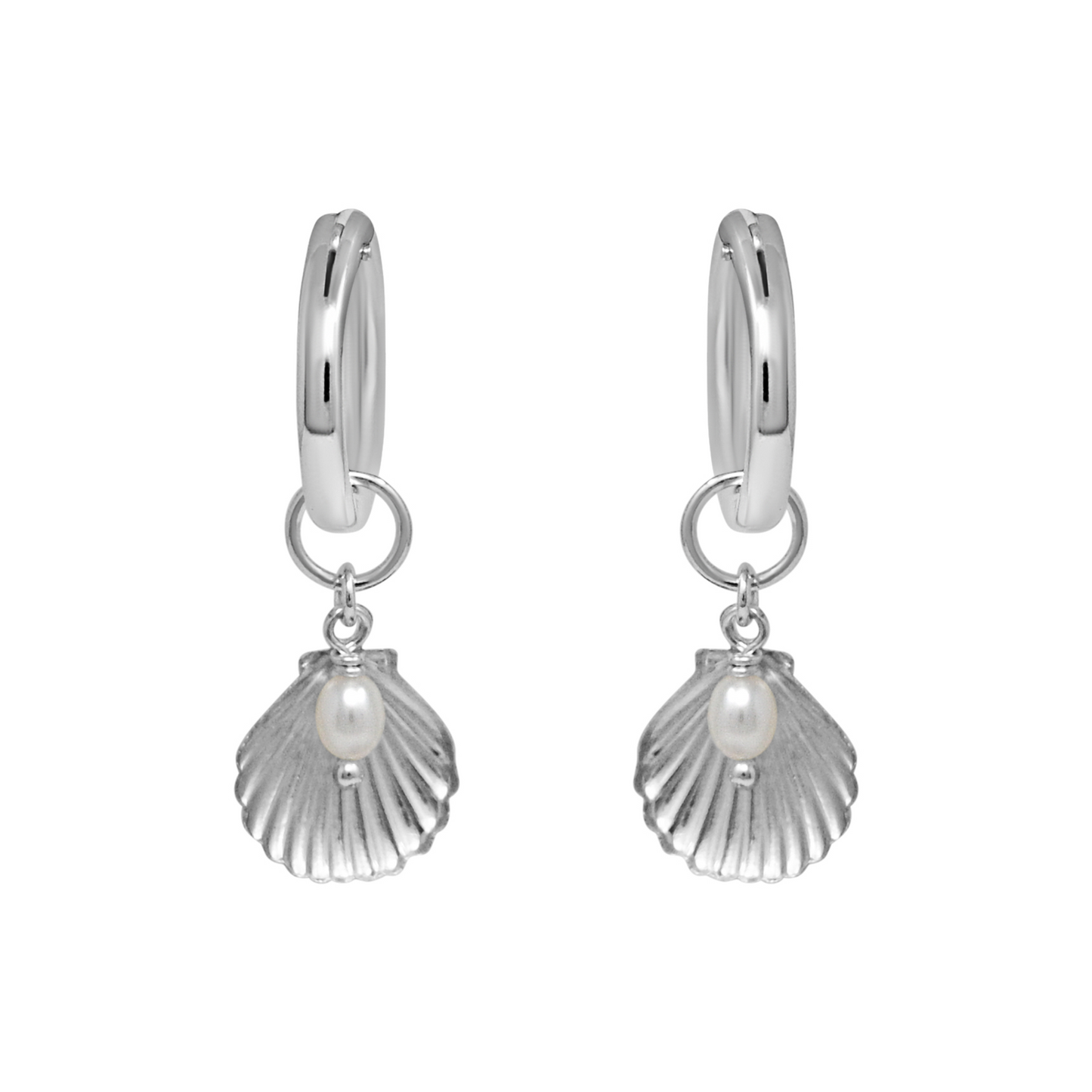 La Mer Drop Hoops (Silver)