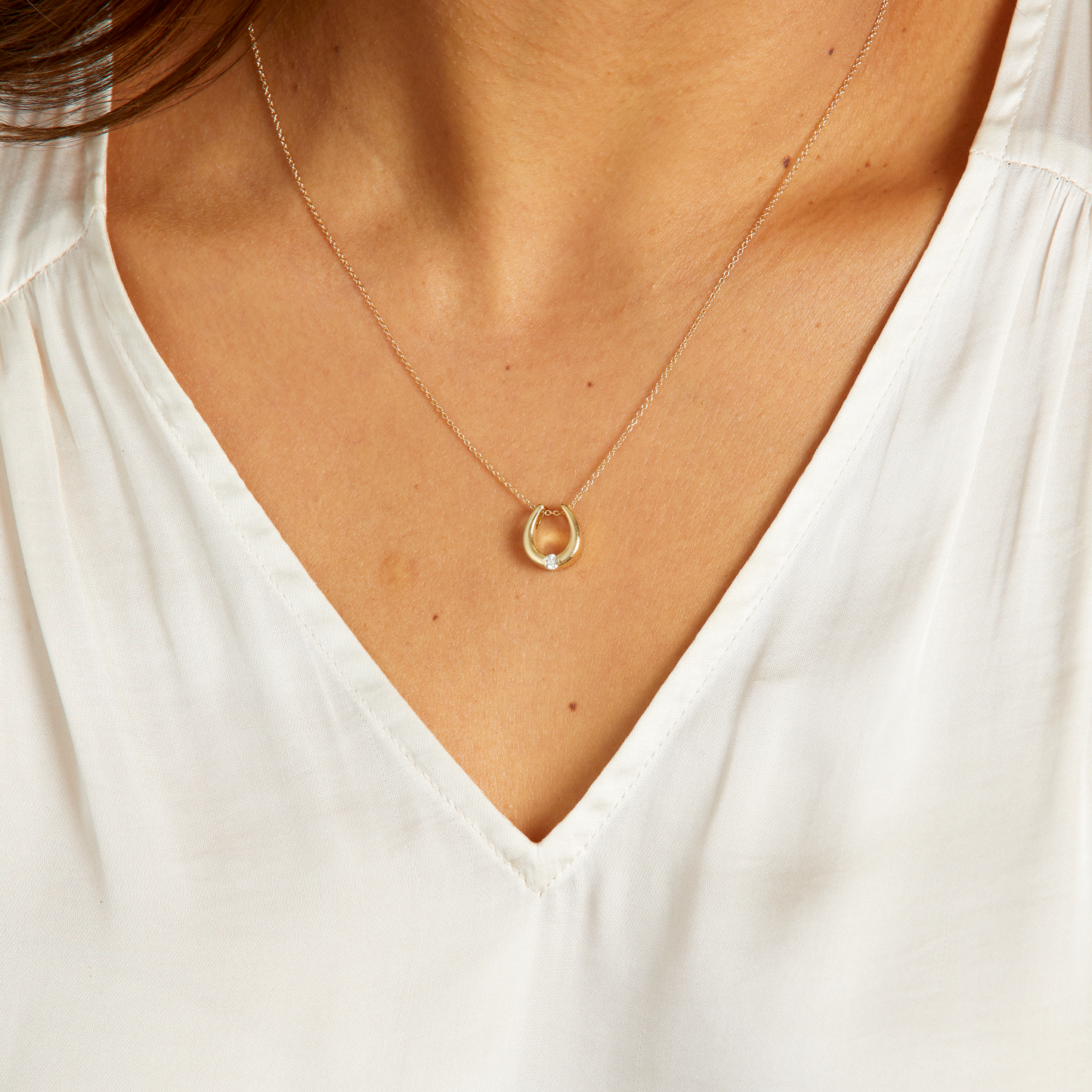 Lucky Horseshoe Diamond Necklace