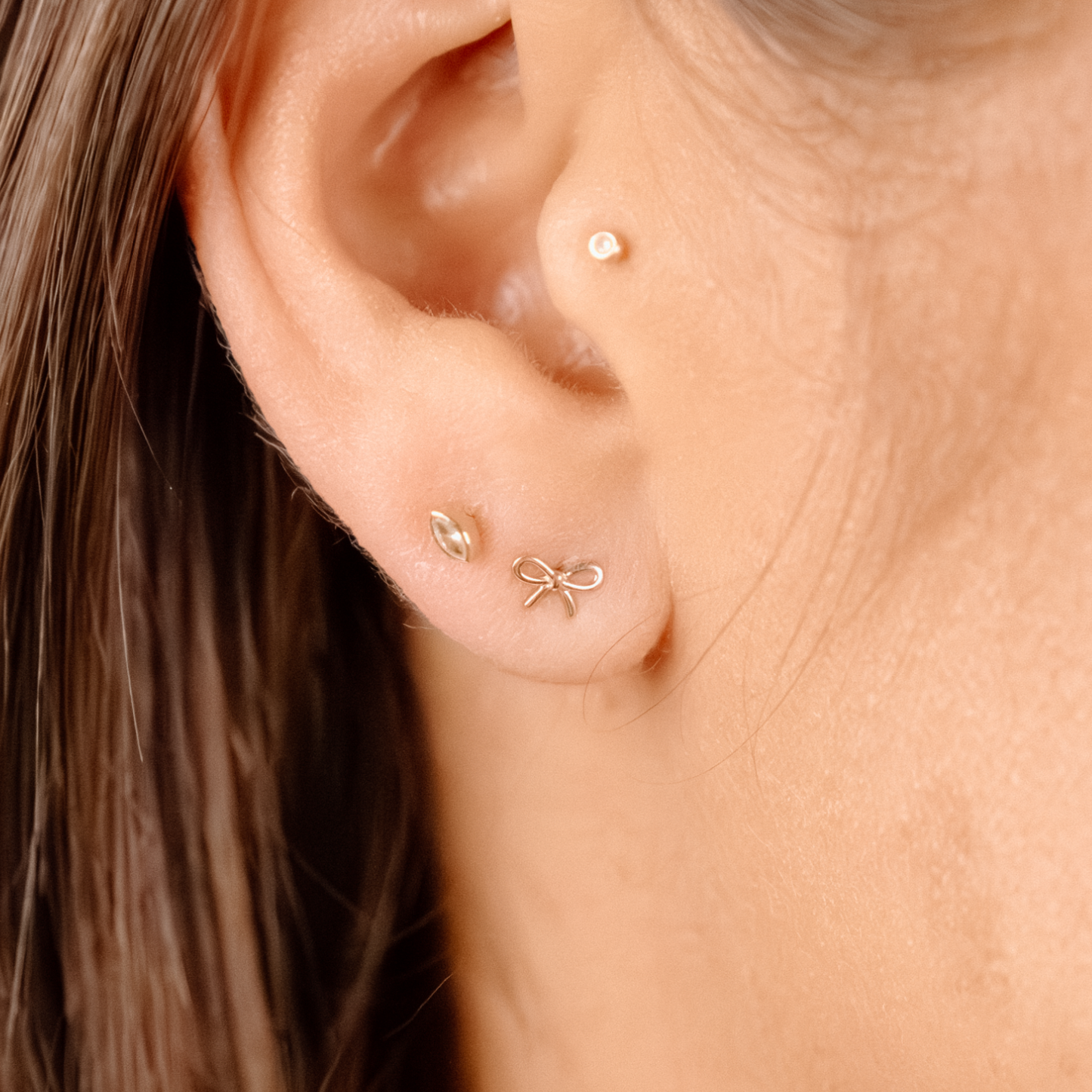 Luxe Tiny Bow Stud Earrings