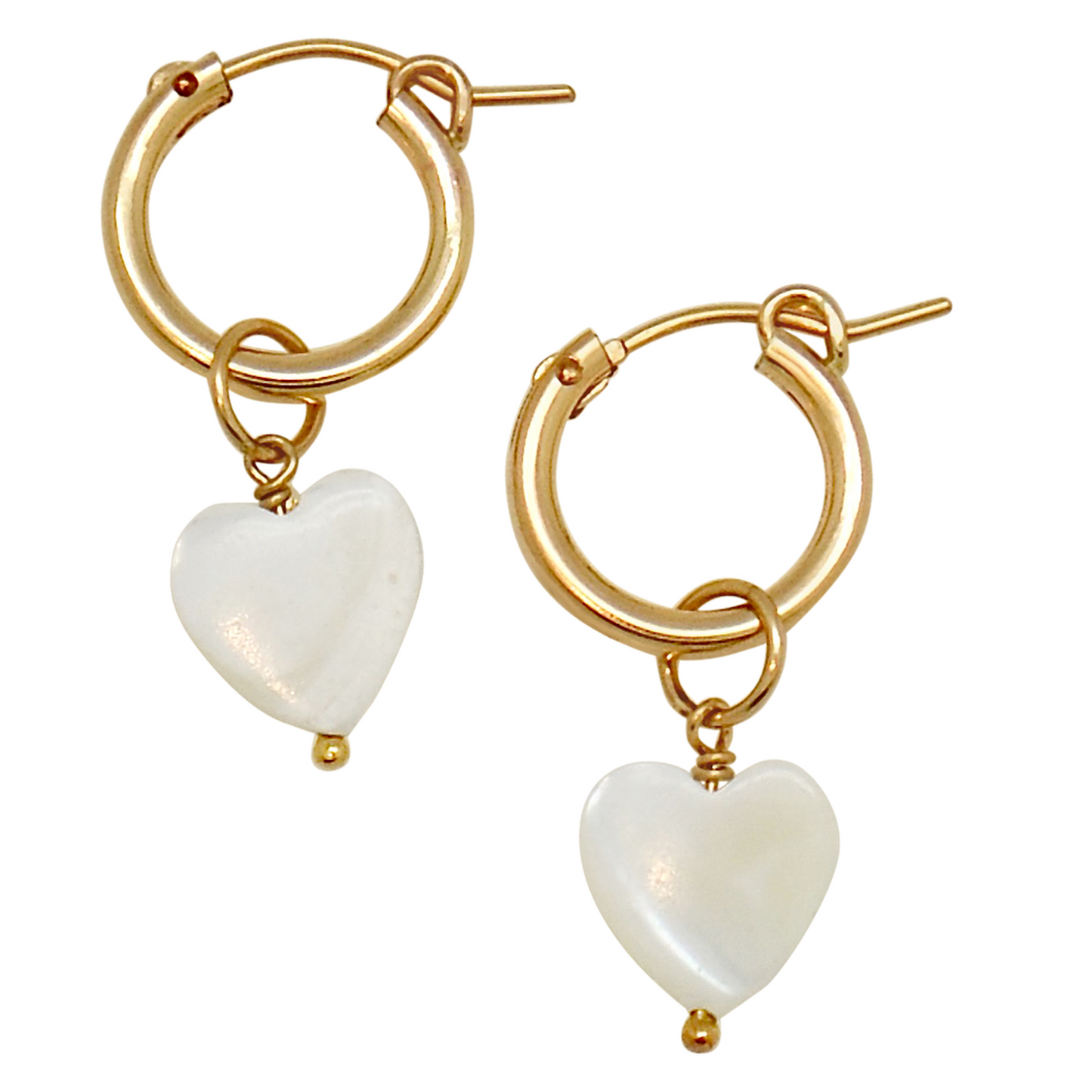 Pearly Heart Drop Hoops