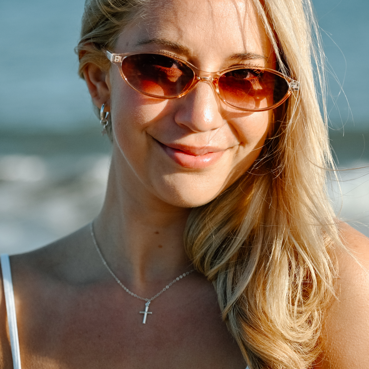 Petite Cross Necklace (Silver)