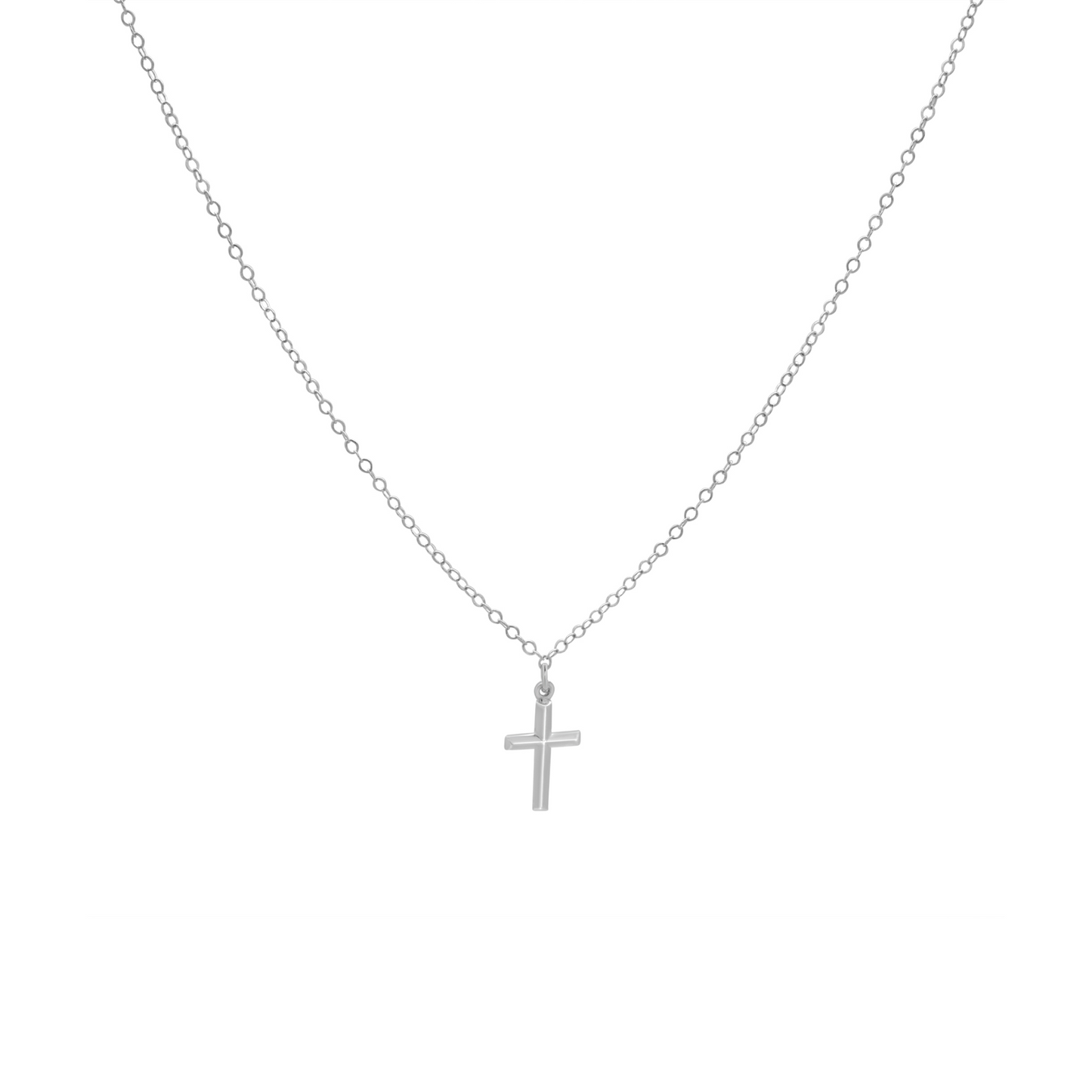 Petite Cross Necklace (Silver)