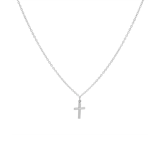 Petite Cross Necklace (Silver)