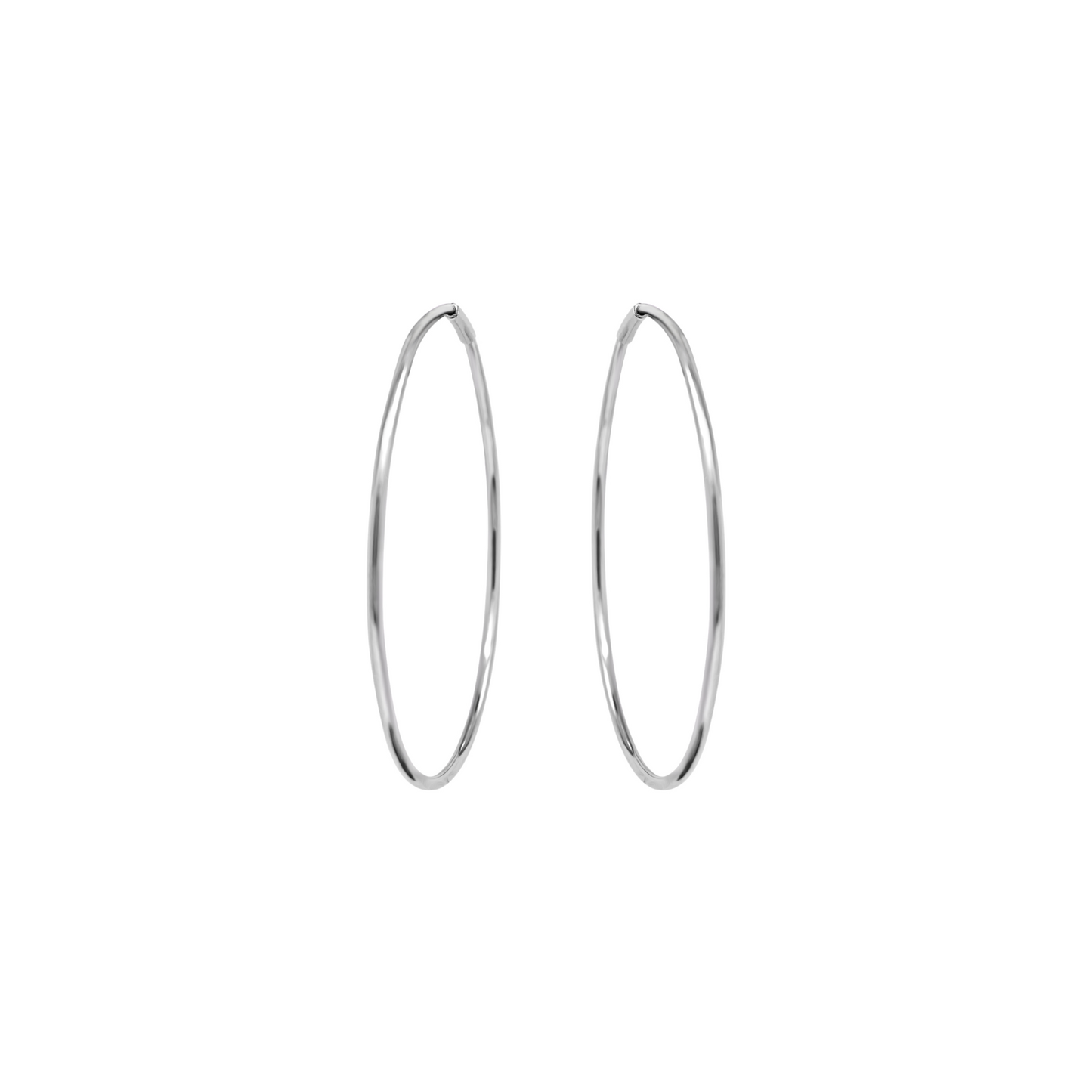 Plain Jane Hoop Earrings - Large (Silver)