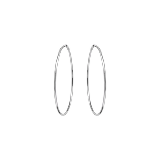 Plain Jane Hoop Earrings - Large (Silver)