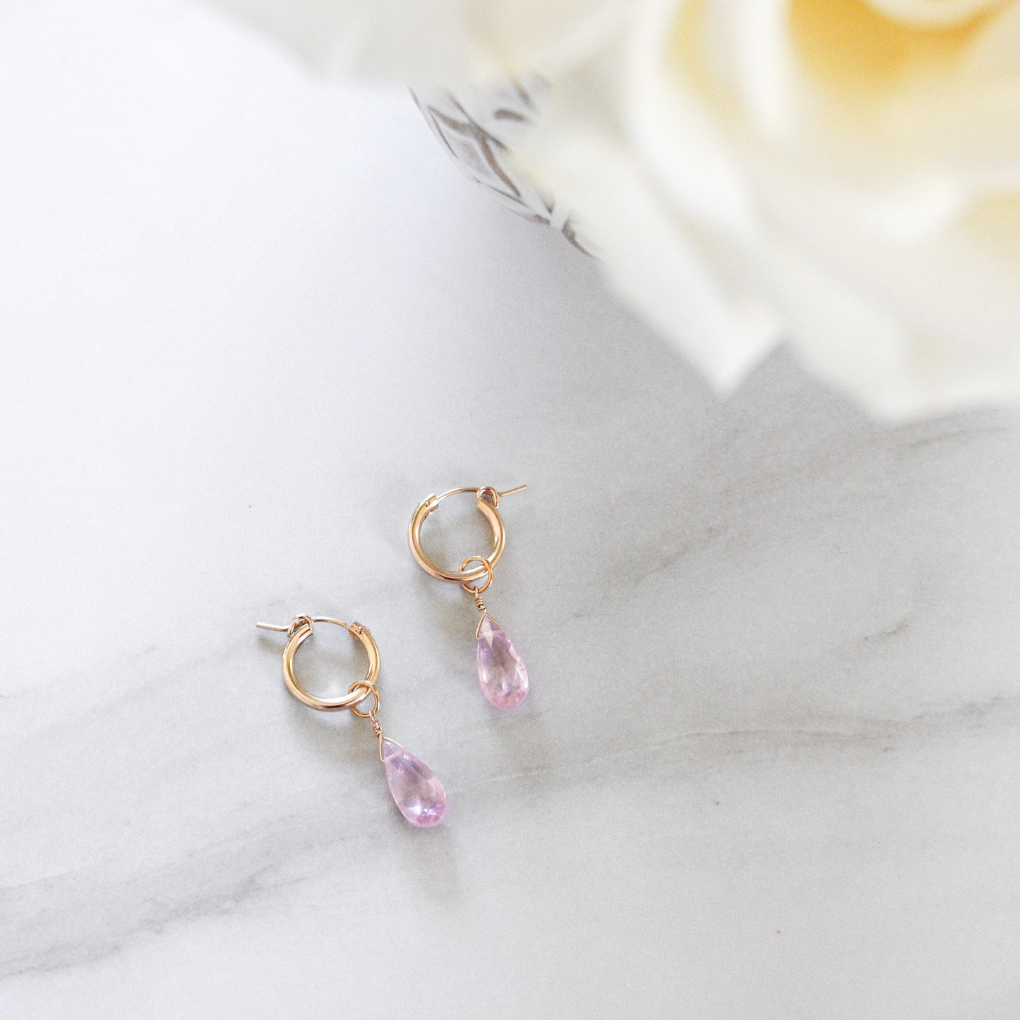 Pretty in Pink Drop Hoops