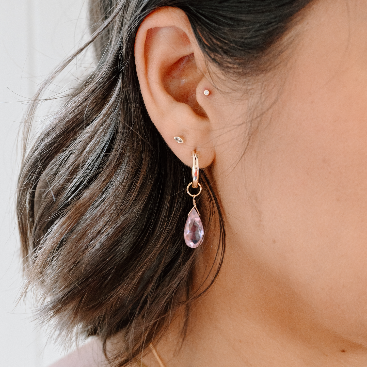 Pretty in Pink Drop Hoops