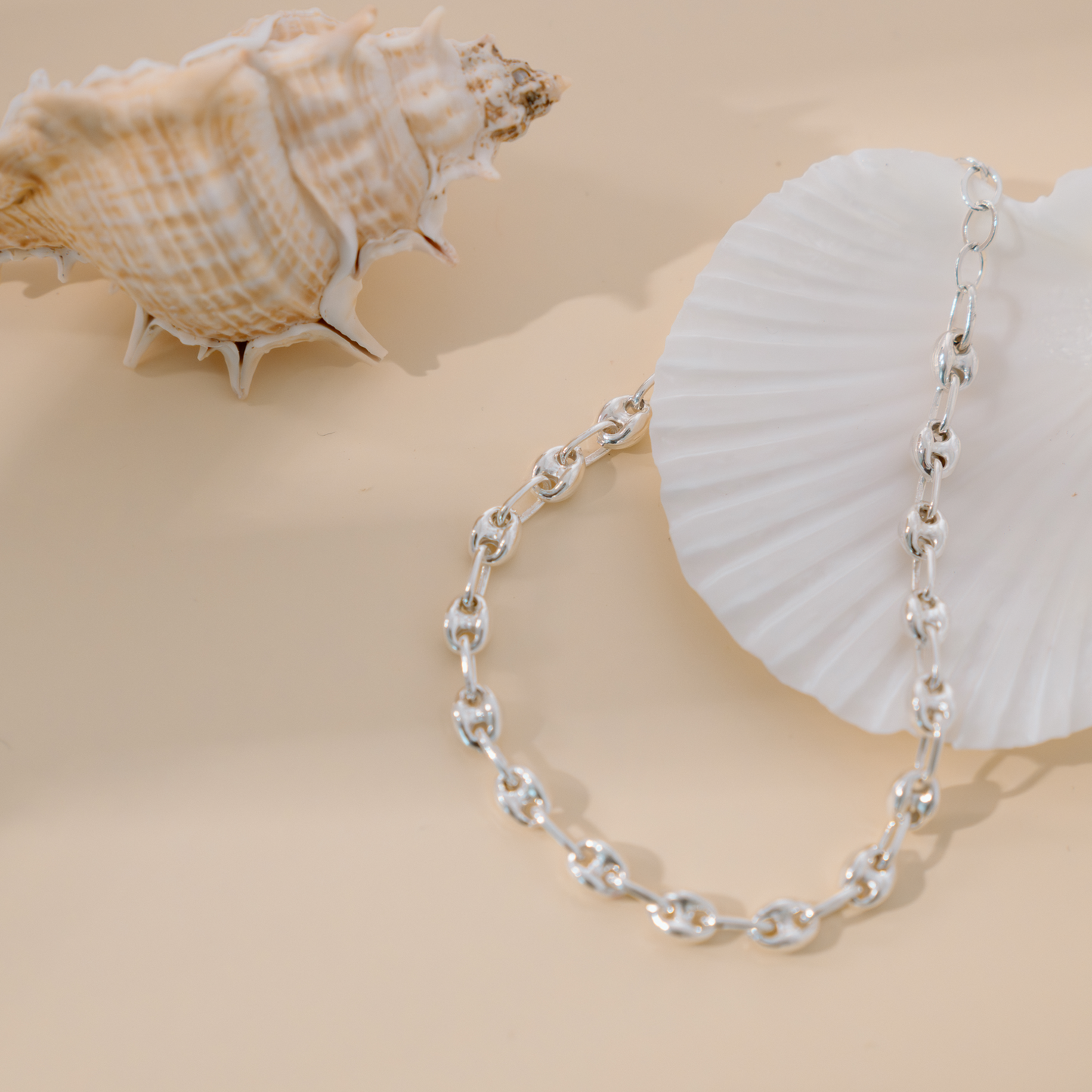 Puffed Mariner Chain Bracelet (Silver)