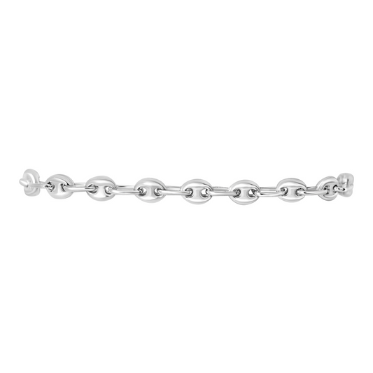 Puffed Mariner Chain Bracelet (Silver)
