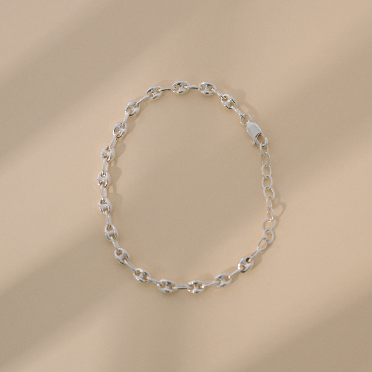 Puffed Mariner Chain Bracelet (Silver)