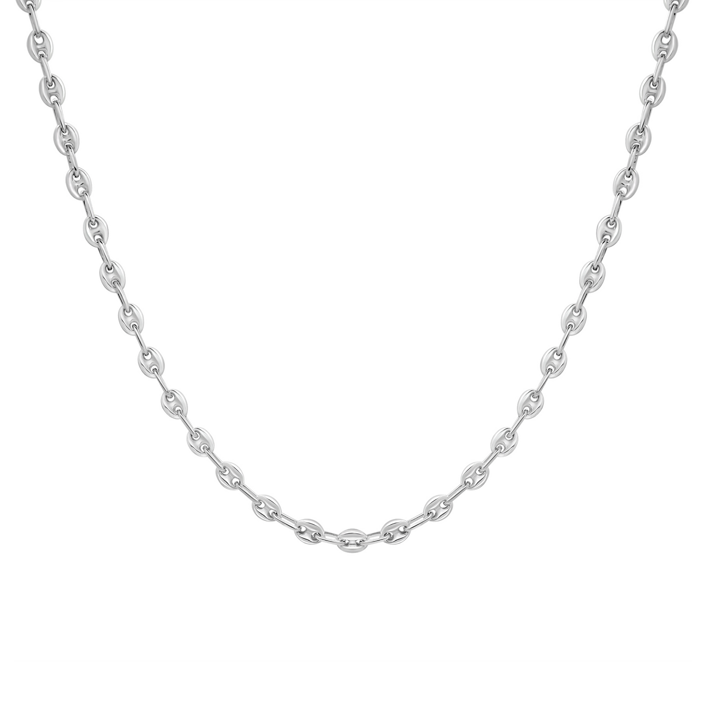 Puffed Mariner Chain Necklace (Silver)