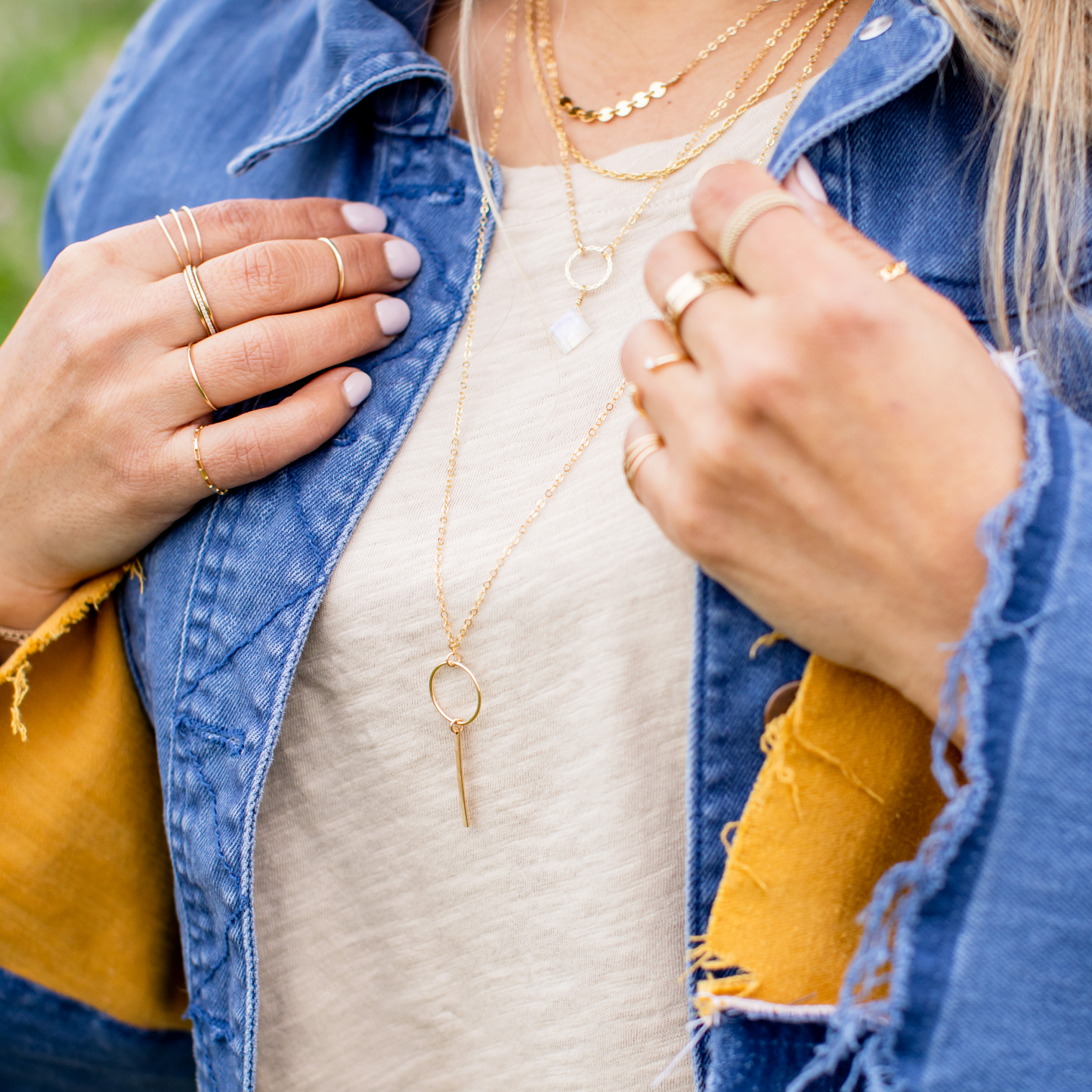 Ring Bar Necklace