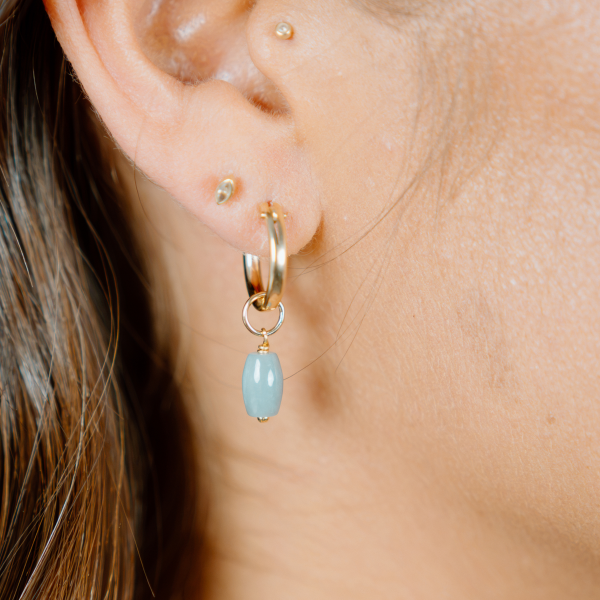 Sage Drop Hoops