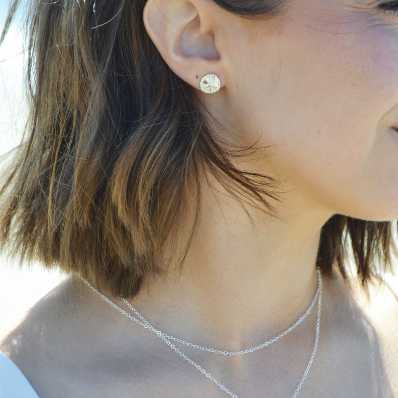 Sand Dollar Studs (Silver)