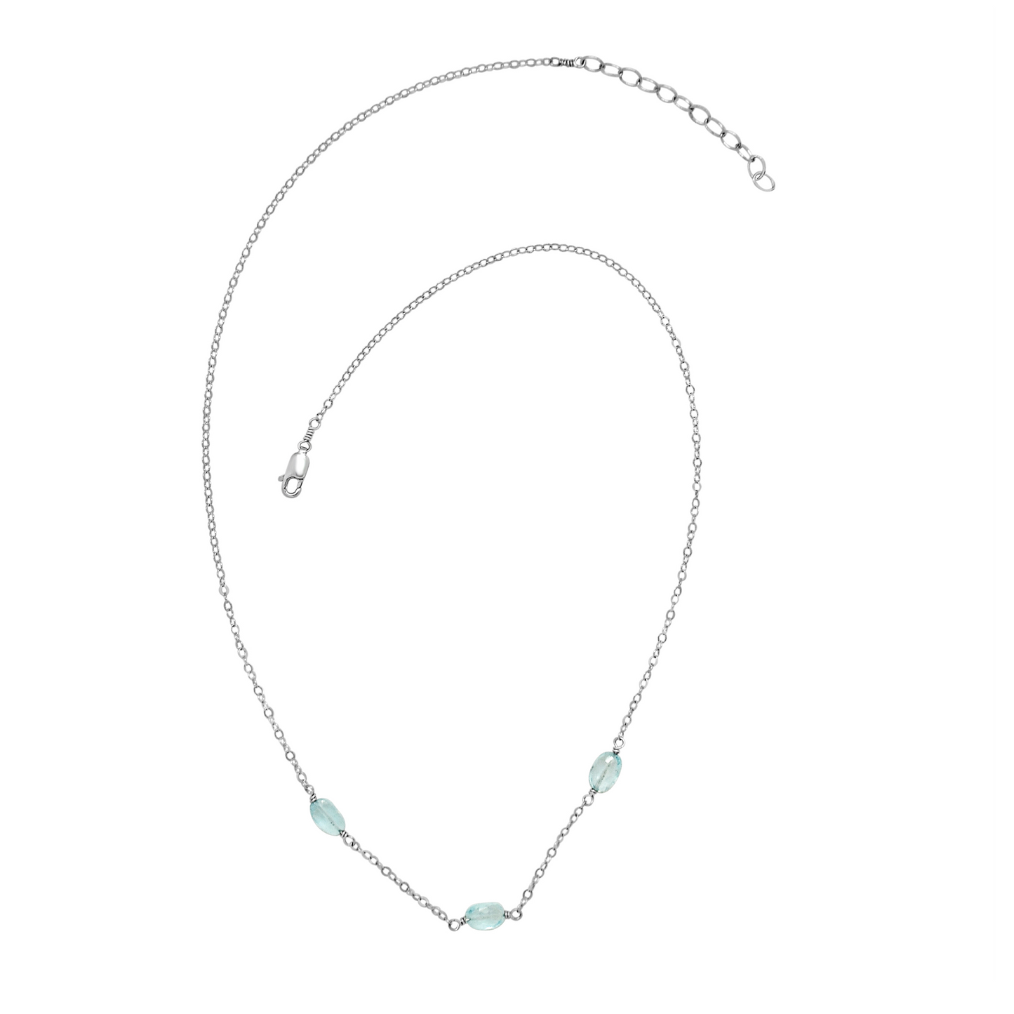 Serenity Necklace - Blue Topaz (Silver)