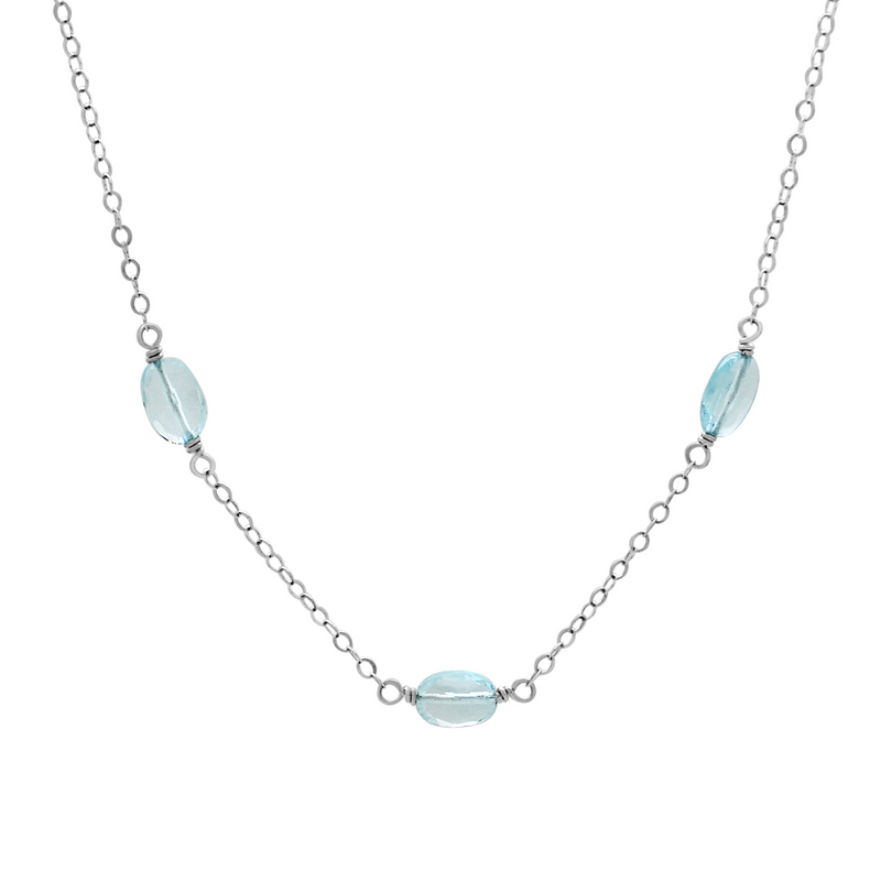 Serenity Necklace - Blue Topaz (Silver)