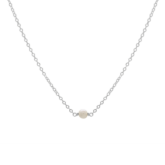 Simp Necklace - White Pearl (Silver)