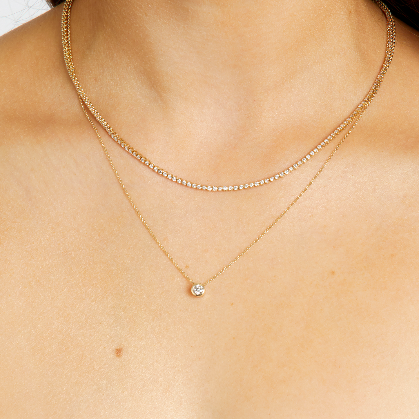 Sliding Solitaire Diamond Necklace