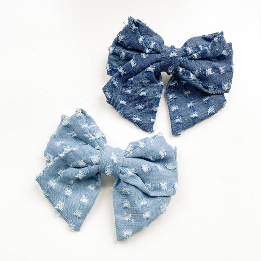 Assorted Denim Bow - Light Wash