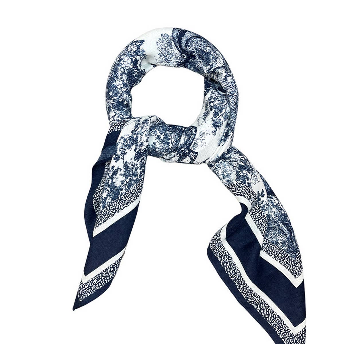 Ink Art Velvet Scarf - Blue