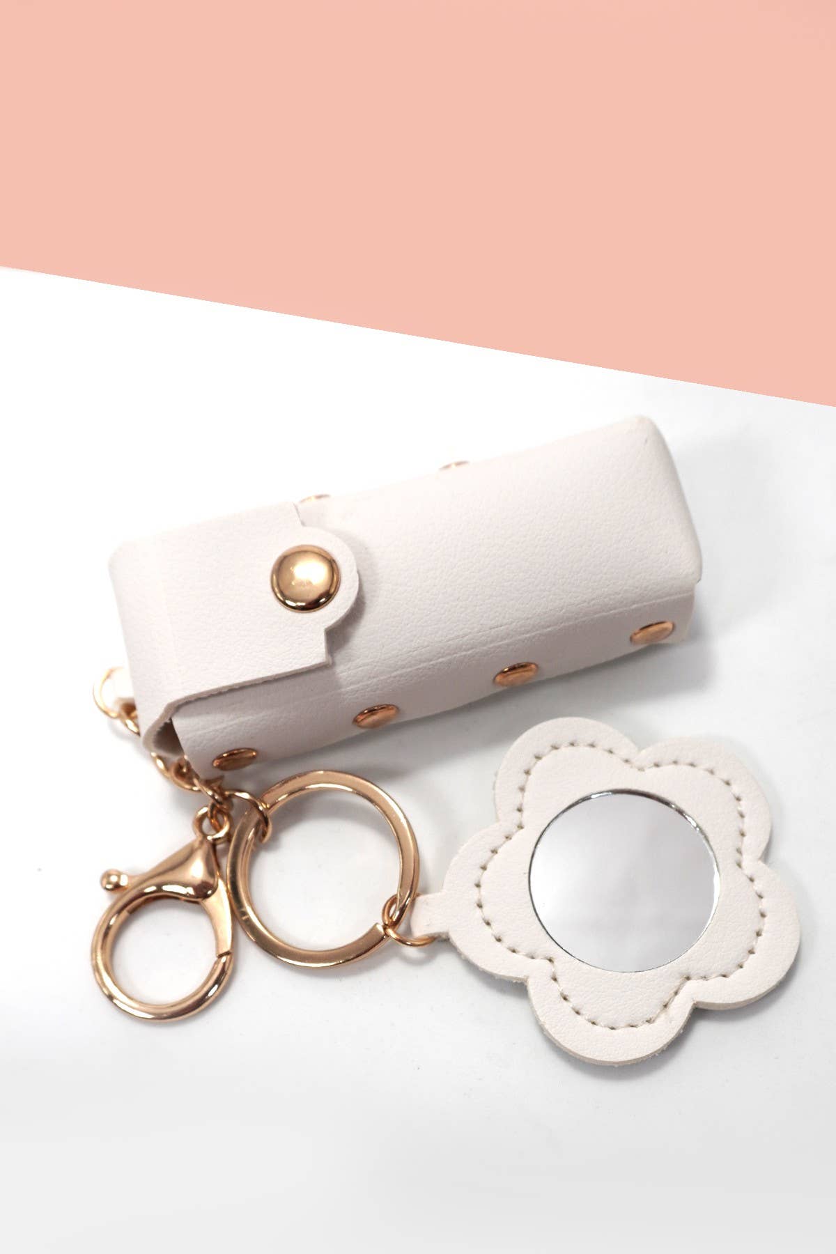 Lip Gloss Bag Charm Keychain - White