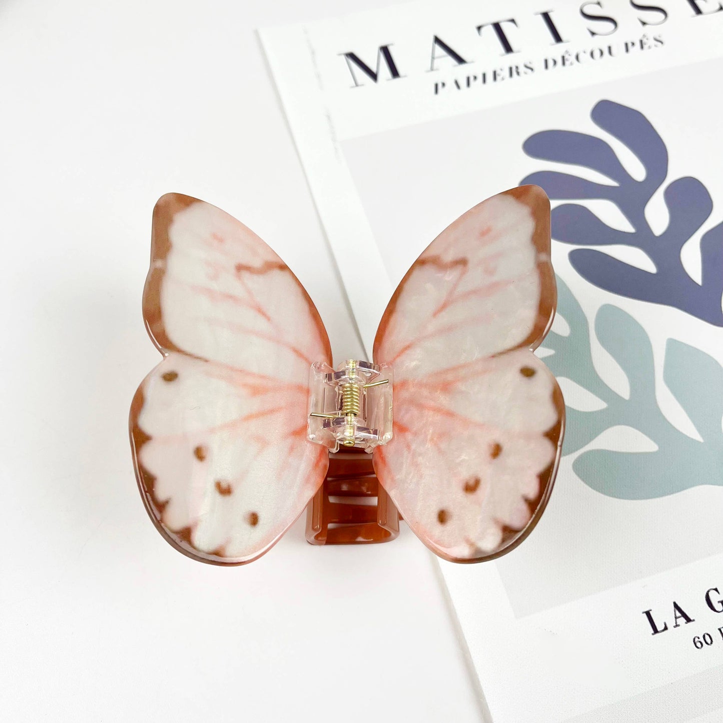 Large butterfly hair clip: LightBlue