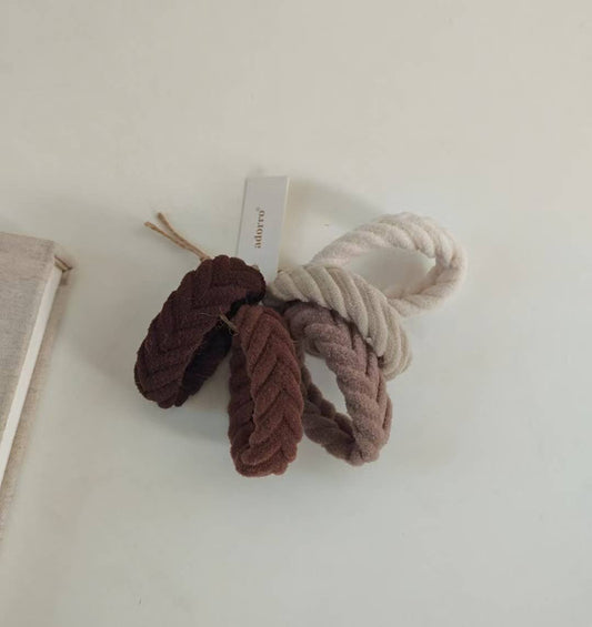 Neutral Chevron Seamless Hair Ties (Set of 5)