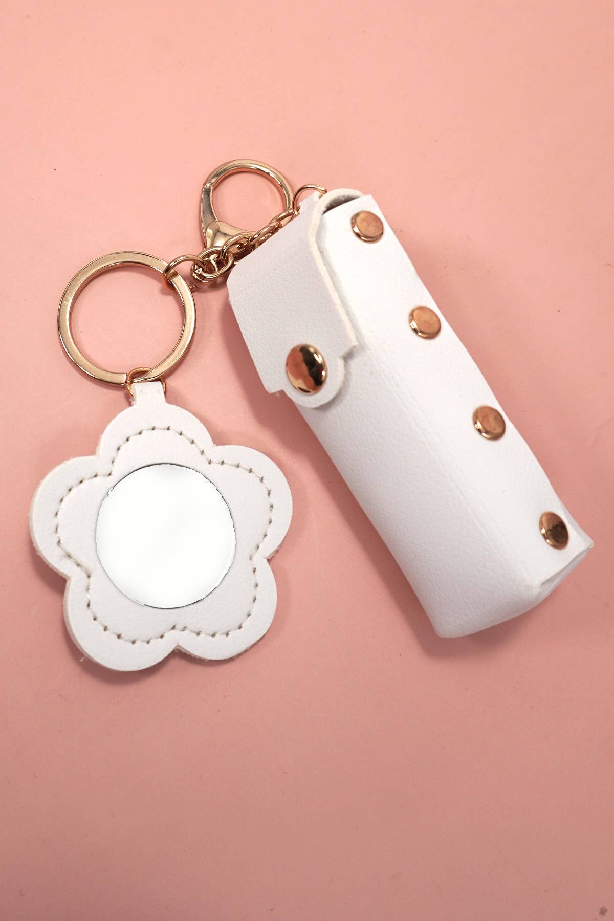 Lip Gloss Bag Charm Keychain - White