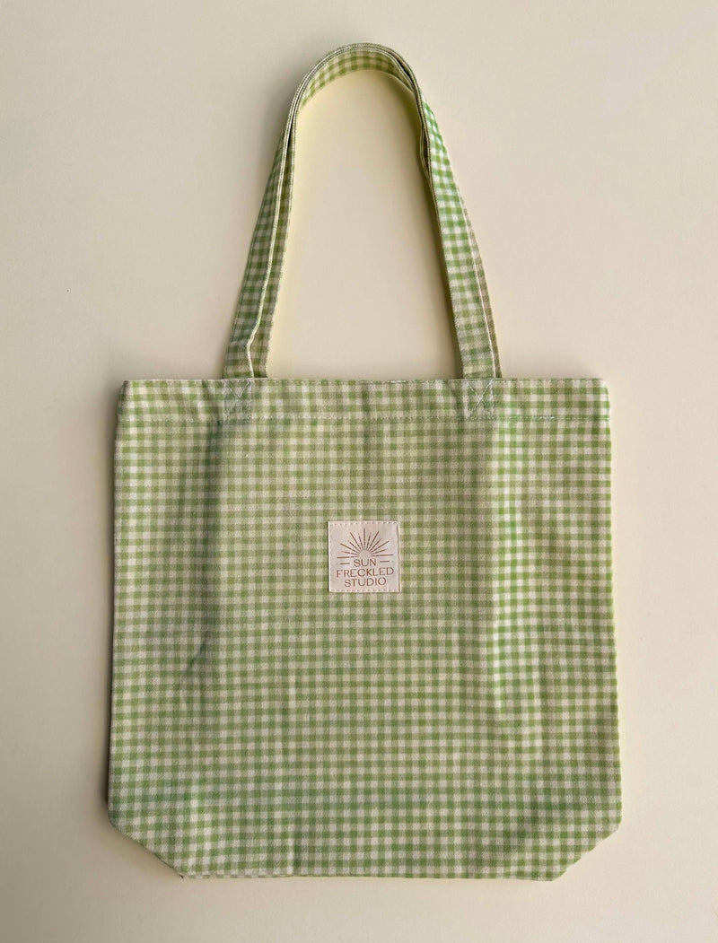 Sage Gingham Tote Bag