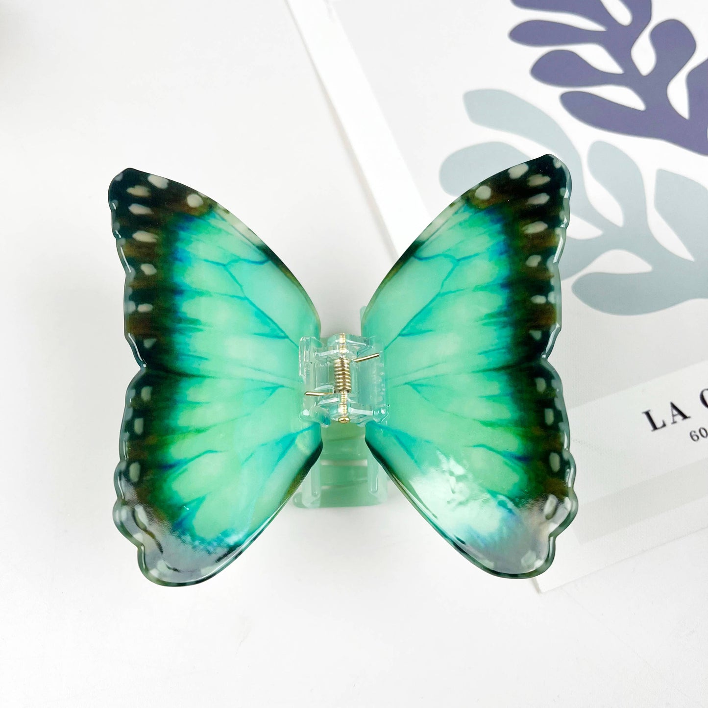 Large butterfly hair clip: LightBlue