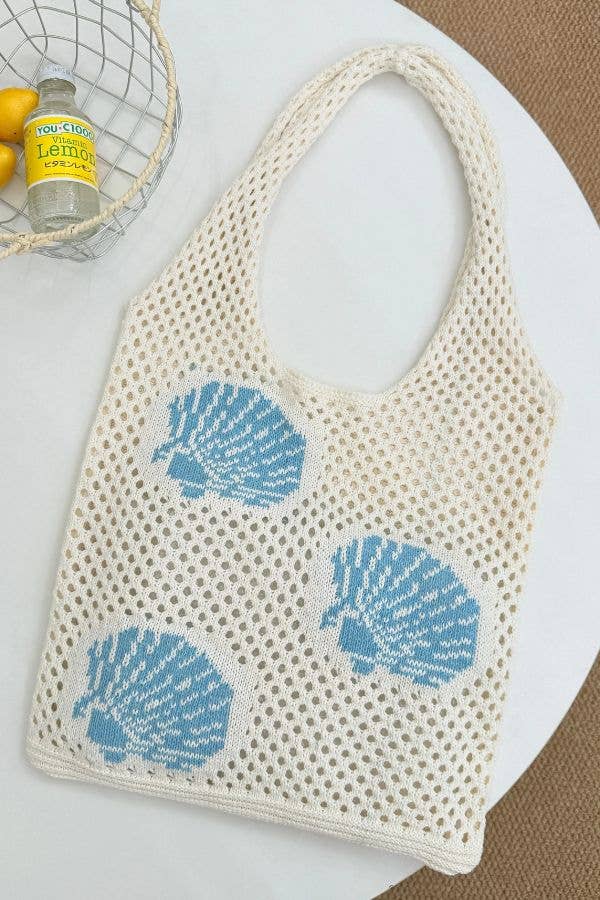 Crochet Tote Beach Bag: Seashell