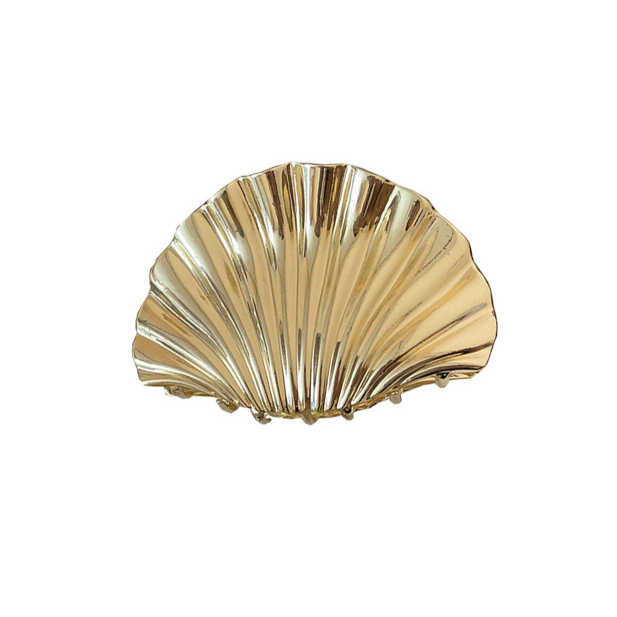 Vintage Gold Shell Hair Claw Clip - Gold 9.5cm