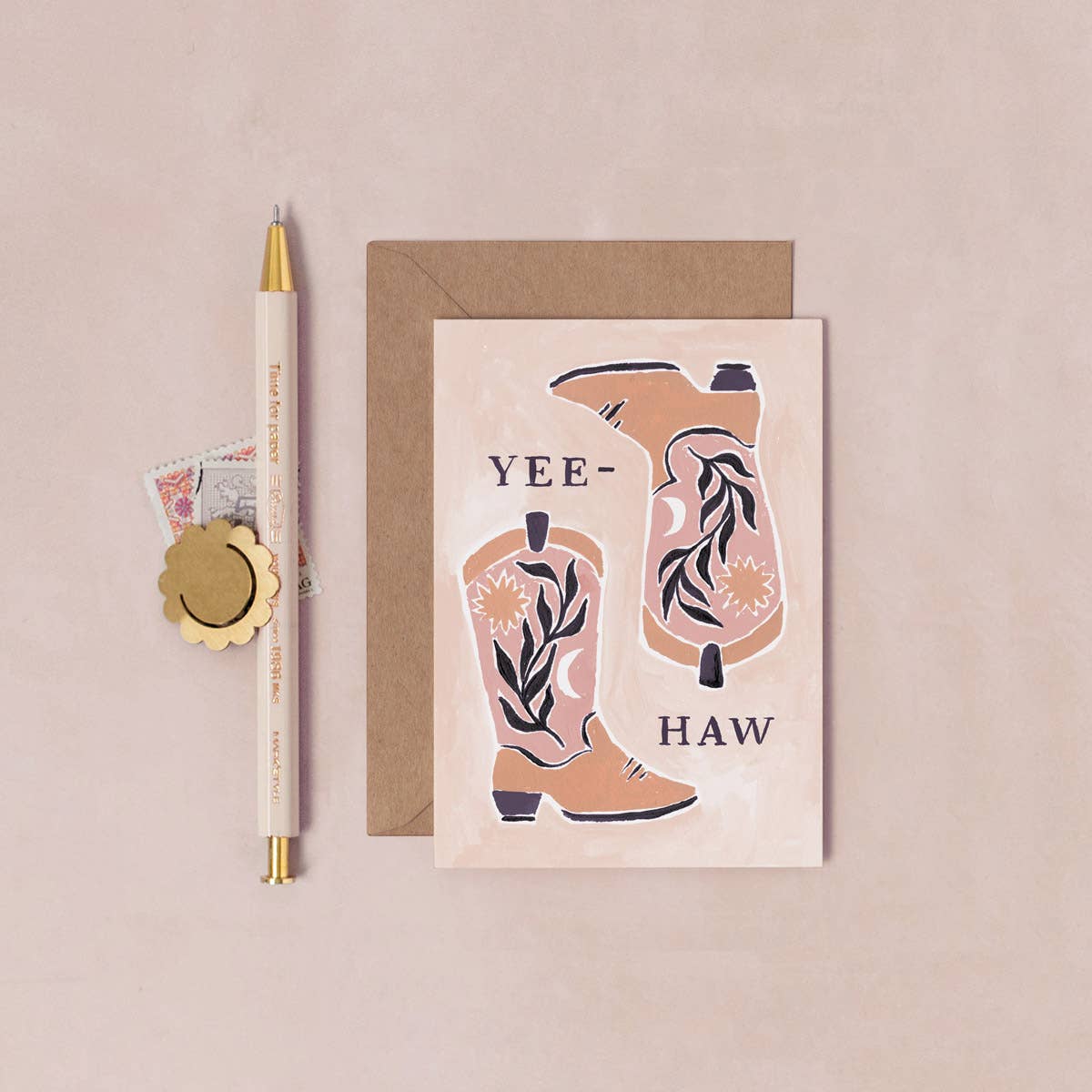 Yee-Haw Cowboy Boots Mini Card | Boots Mini Greeting Cards