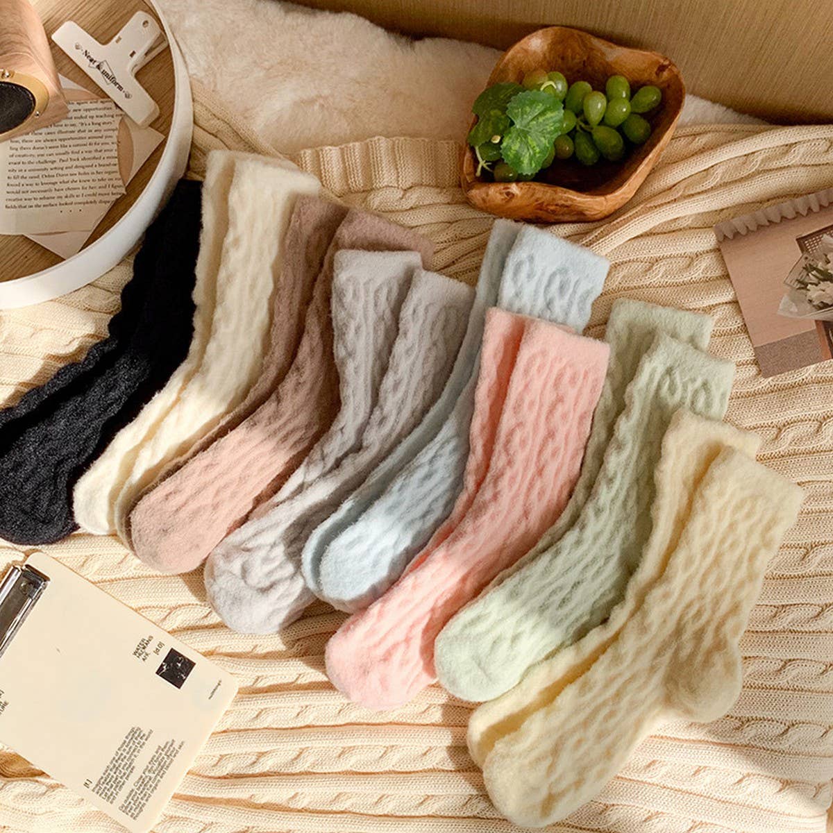Soft Knit Socks - Blue