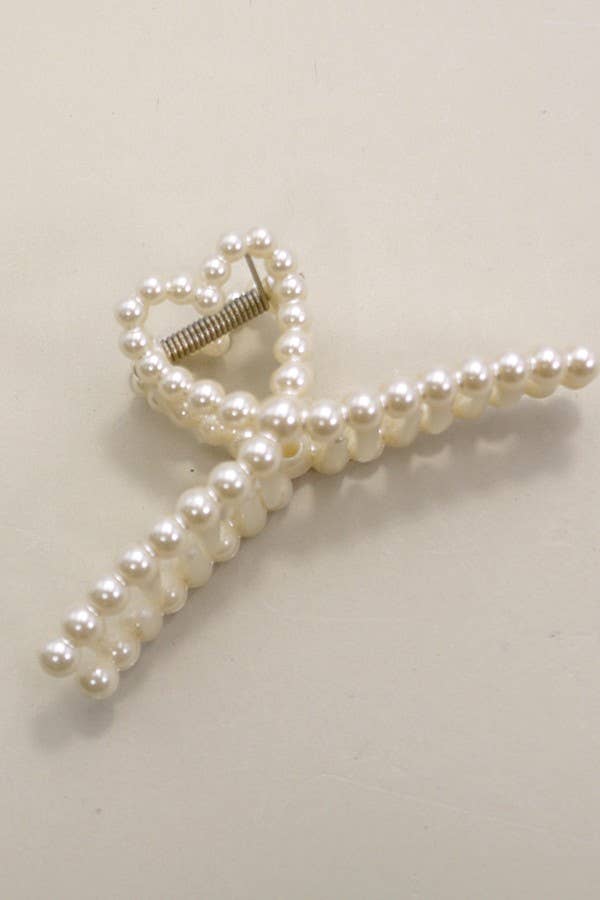 Pearl Bow-Shaped Claw Clip