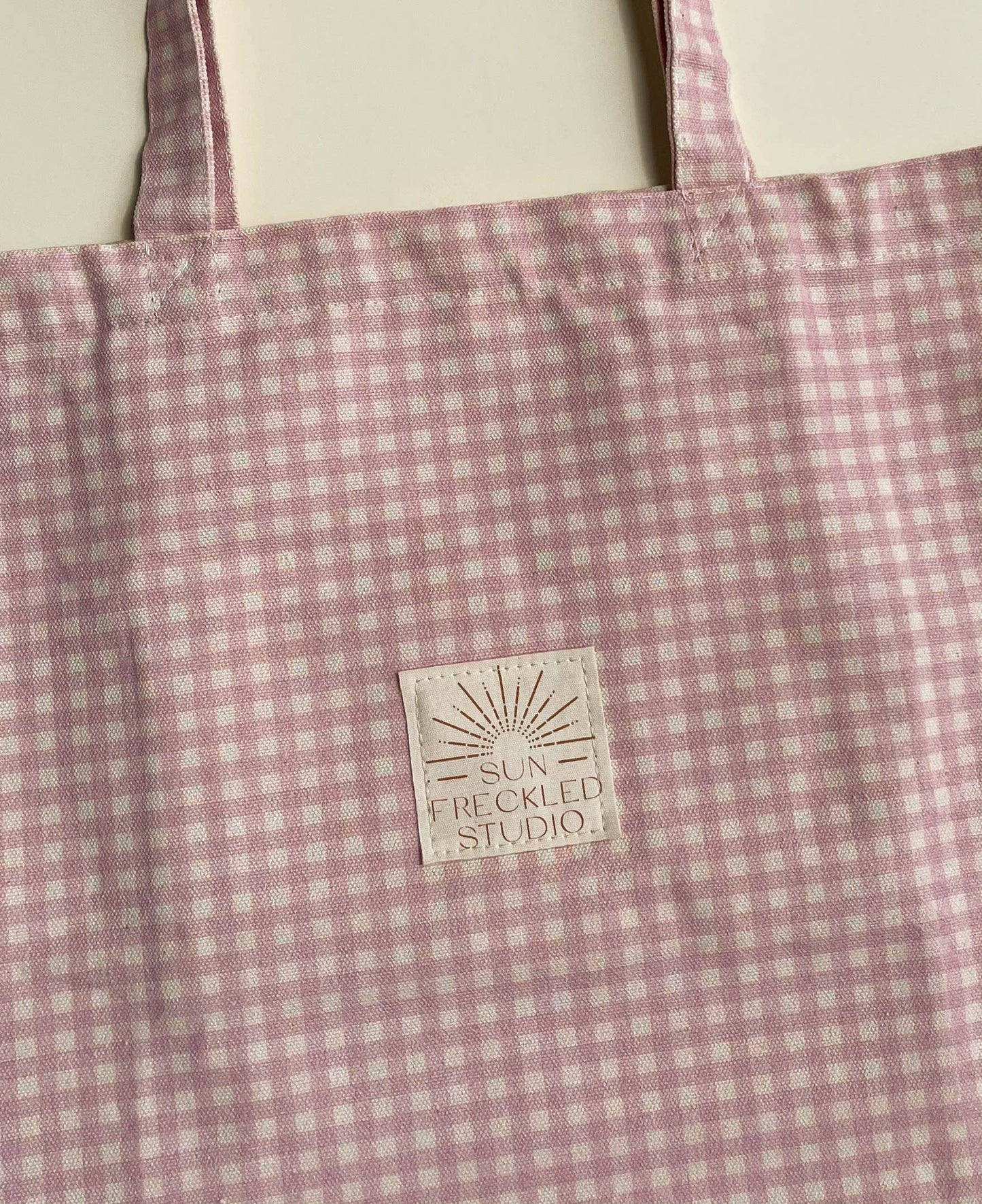 Strawberry Gingham Tote Bag