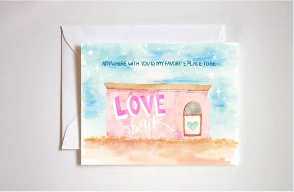 Love Shack Anniversary Love Greeting Card