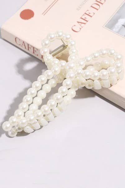 Pearl Bow-Shaped Claw Clip