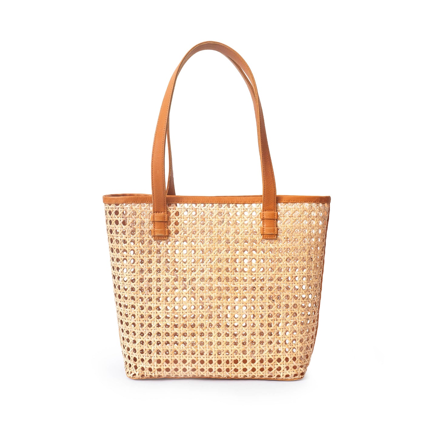 Petite French Rattan Tote: Black