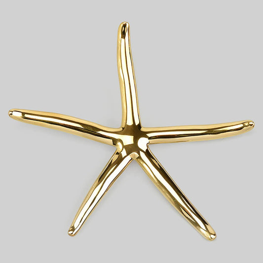 Stainless Steel Starfish Brooch Pin: Gold