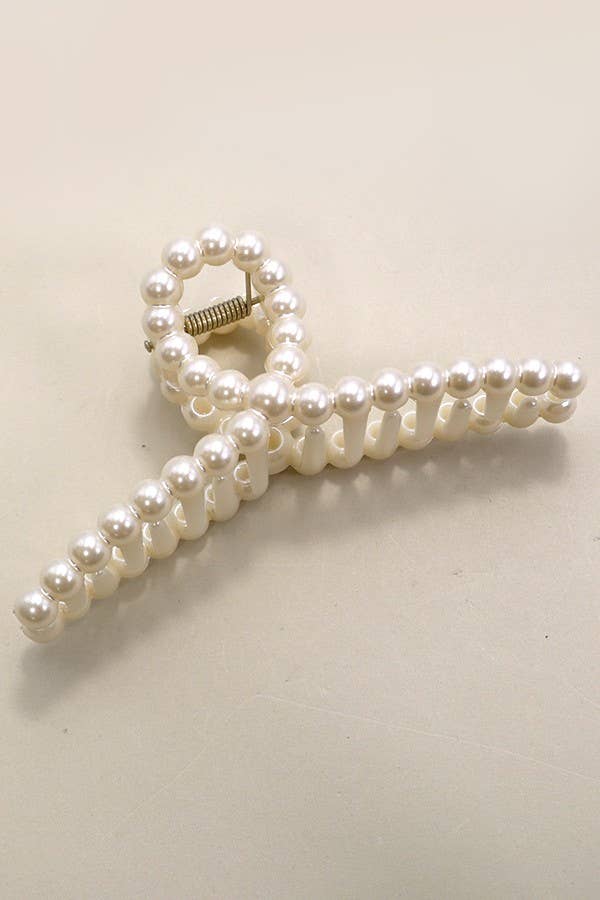 Pearl Bow-Shaped Claw Clip