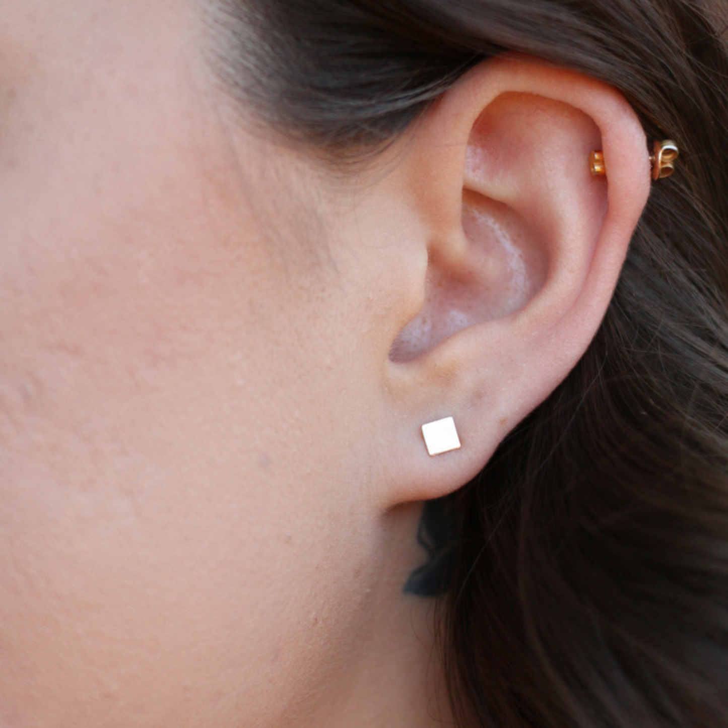 Diamond Shaped Stud Earrings