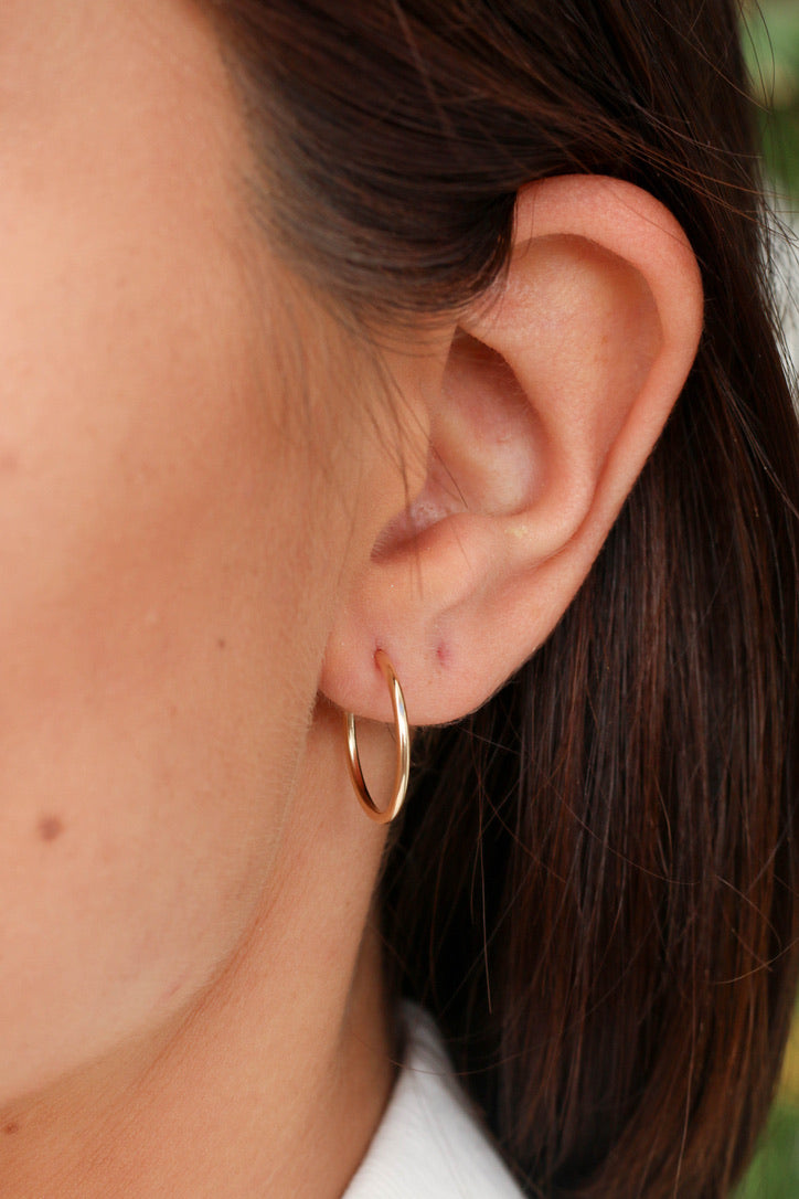 Buy 18K Gold Hoop Earrings Plain, Small Gold Hoops UK, Simple Jewellery  Huggie Earrings for Women Delicate Thin Minimialist Earrings 15mm Gifts  Online in India - Etsy